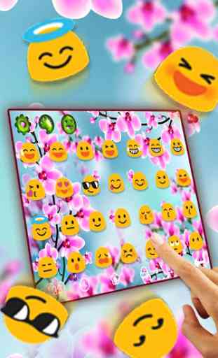 Pink Orchid Flower Keyboard Theme 3