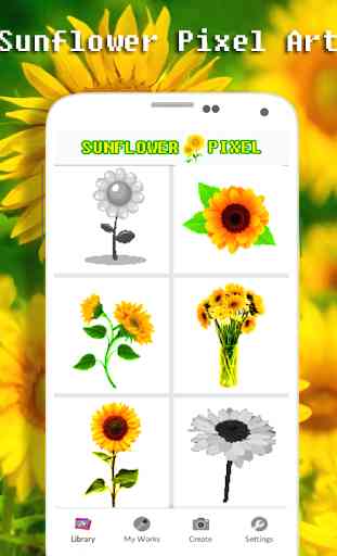 Sunflower Color By Number - Pixel Art 1