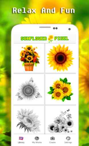 Sunflower Color By Number - Pixel Art 4
