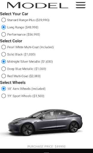 Tesla Model 3 - Cost and Configuration Calculator 2