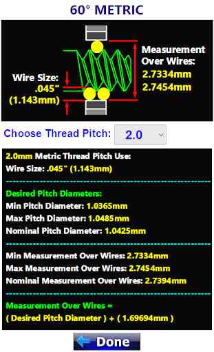Thread 3 Wire Measure Pitch Diameter Calculator 3