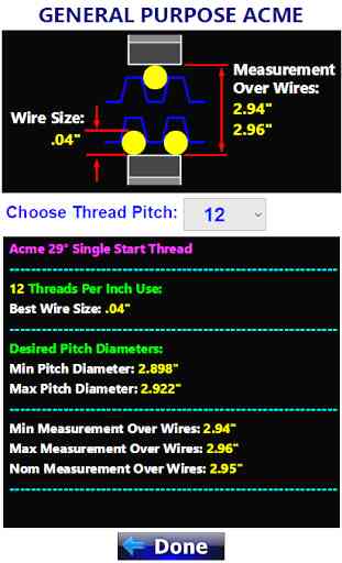 Thread 3 Wire Measure Pitch Diameter Calculator 4