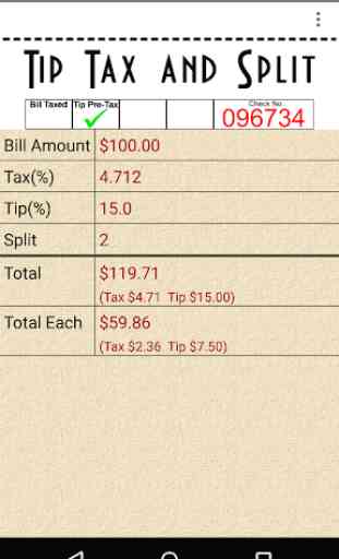 Tip Tax Split Tip Calculator 1