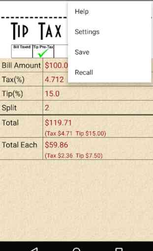 Tip Tax Split Tip Calculator 2