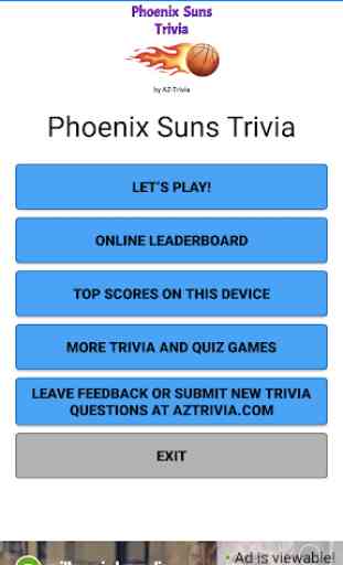 Basketball Trivia - Suns 1
