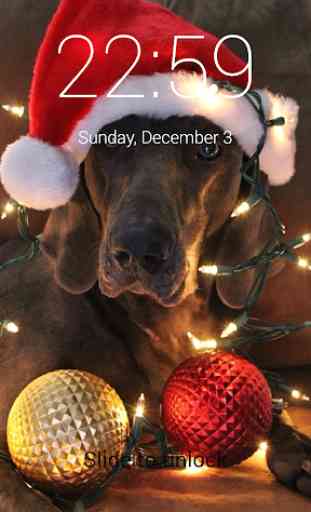 Christmas Puppy Gift Lock Screen 1