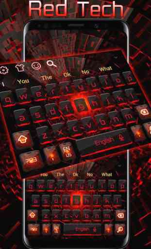 Cool Red Light Technology Keyboard Theme 1