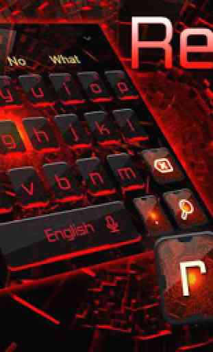 Cool Red Light Technology Keyboard Theme 4