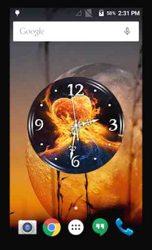 Fire Clock Live Wallpaper 1