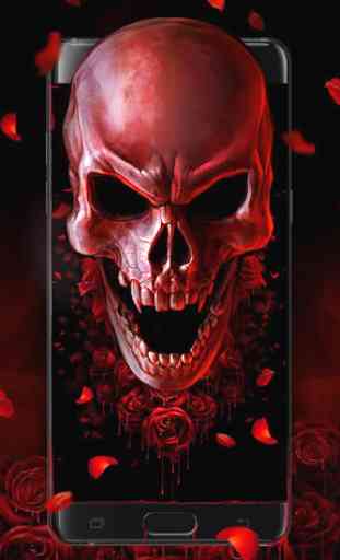 Red Blood Skull Live Wallpaper 2