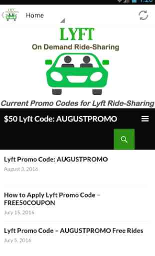 Ride-sharing Promo Codes 1
