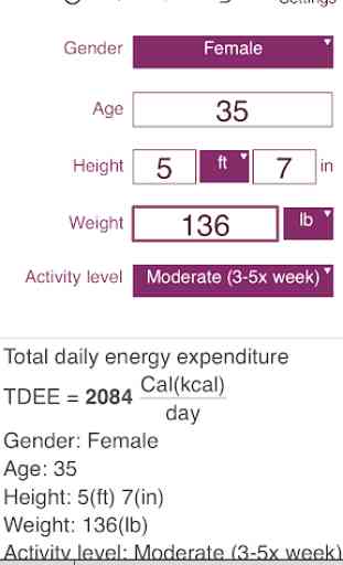TDEE + BMR + BMI Calculator 2