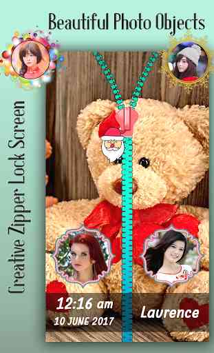 Teddy Bear Zipper Lock Screen 3