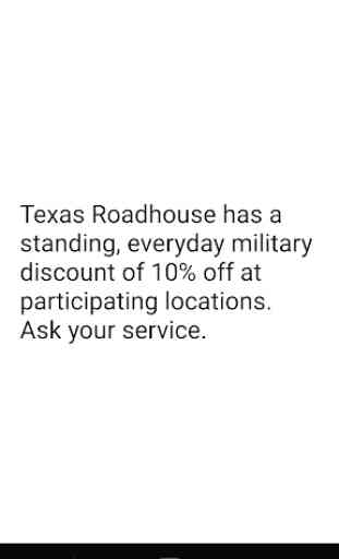 Texas Roadhouse Deal - Free Appetizer, Veteran 10% 3