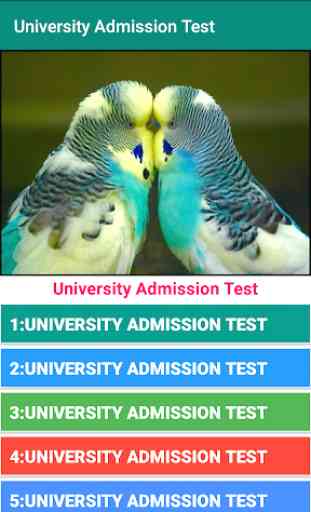 University Admission Test 1