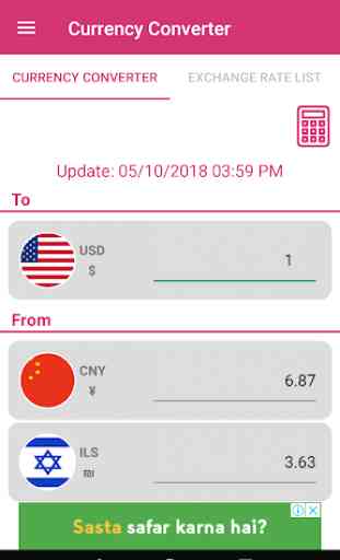 US Dollar To Chinese Yuan and ILS Converter App 3