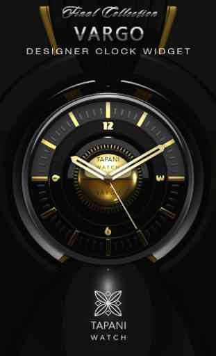 VARGO Designer Clock Widget black gold 1