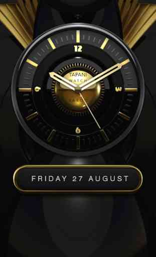 VARGO Designer Clock Widget black gold 3