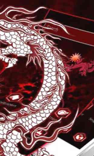 White Red Dragon Fire Theme 4