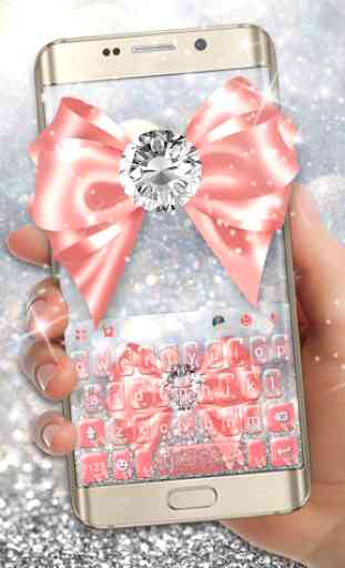 Pink Diamond Bow Keyboard Theme 1