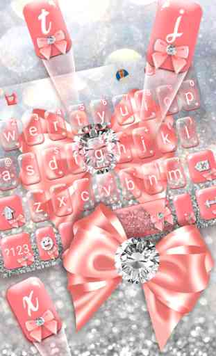 Pink Diamond Bow Keyboard Theme 2