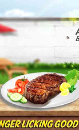 American BBQ steak & skewers grill : Outdoor barbecue cooking simulator free game 3