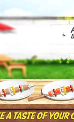 American BBQ steak & skewers grill : Outdoor barbecue cooking simulator free game 4
