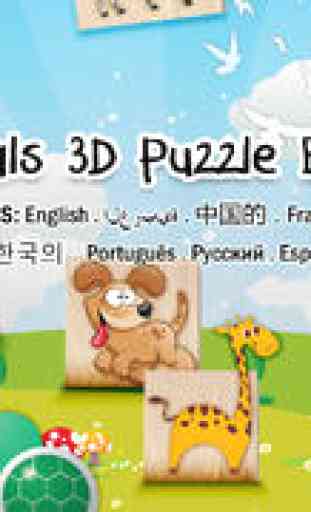 Animals 3D Puzzle for Kids - best wooden blocks fun educational game for young children 1