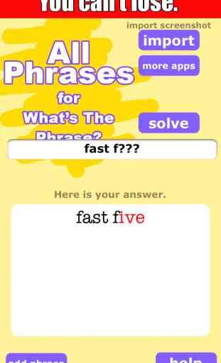 All Phrases Free Cheat for Whats The Phrase 4