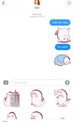 Animated Cute Dino Pink Sticker Pack 1