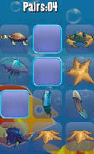 Aquarium Pairs - Match fish and marine heroes puzzle 1