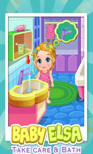Baby Elsa take care & bath 2