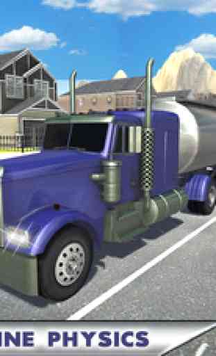 Big Oil Container Truck Simulator: Realistic transport trailer 18 wheeler game 2