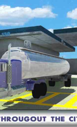 Big Oil Container Truck Simulator: Realistic transport trailer 18 wheeler game 4