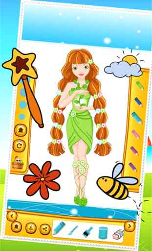 Beauty Fairy Princess Coloring Book Drawing for Kid Games 3