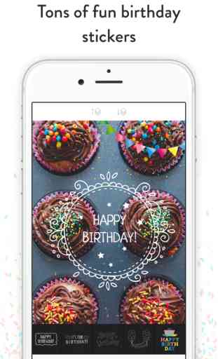 Birthday Stickers - Frames, Balloons and Party Decor Photo Overlays 1