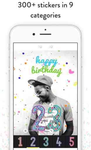 Birthday Stickers - Frames, Balloons and Party Decor Photo Overlays 2