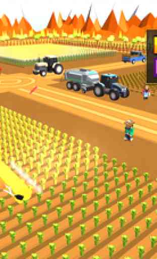Blocky Plow Farming Harvester:Farming Simulator 1
