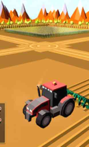 Blocky Plow Farming Harvester:Farming Simulator 2