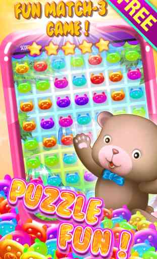 Candy Gummy Bears Match-3 - drop the yummy kids game mania hd free 1