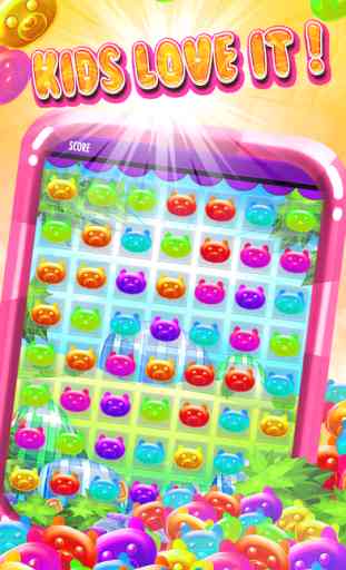 Candy Gummy Bears Match-3 - drop the yummy kids game mania hd free 2