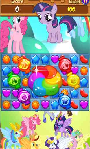 Candy Jelly Match 3 Crush Garden Game - My Little Pony version 1