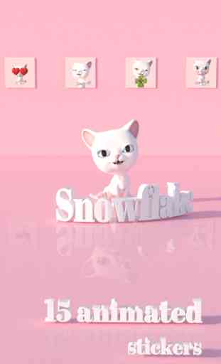 Cat Sticker Fun with Snowflake - cute and animated 1