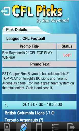 CFL Picks by Ron raymond 3