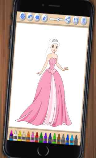 Paint princess Cinderella – coloring games for girls 2