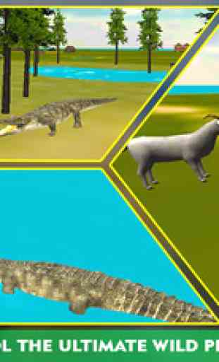 Crocodile Attack Simulator 3D – steer the wild alligator and hunt down farm animals 2
