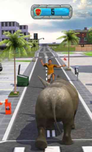 Crazy Rhino Attack 3D 2