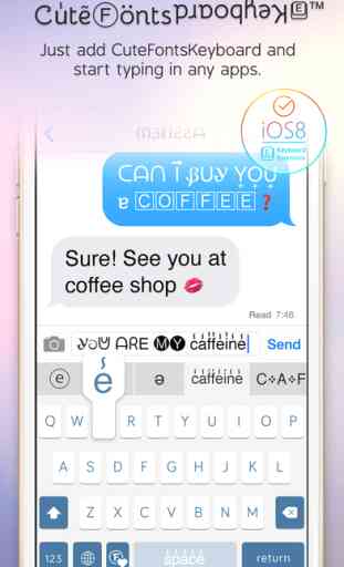 Cute Fonts Keyboard Extension FREE - Type with Cutie Fonts and Choose Beautiful Word from Suggestion Bar 1