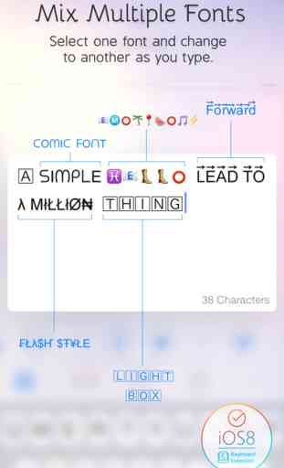 Cute Fonts Keyboard Extension FREE - Type with Cutie Fonts and Choose Beautiful Word from Suggestion Bar 4