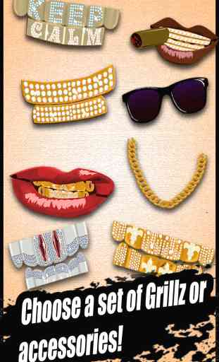 Dental Diamonds - Grillz Pro Celebrity Gangster Rapper Bling Editor - Add Jewelry, Gold and Chains to Photos to Make Teeth Shine and Look Like a Thug! 2